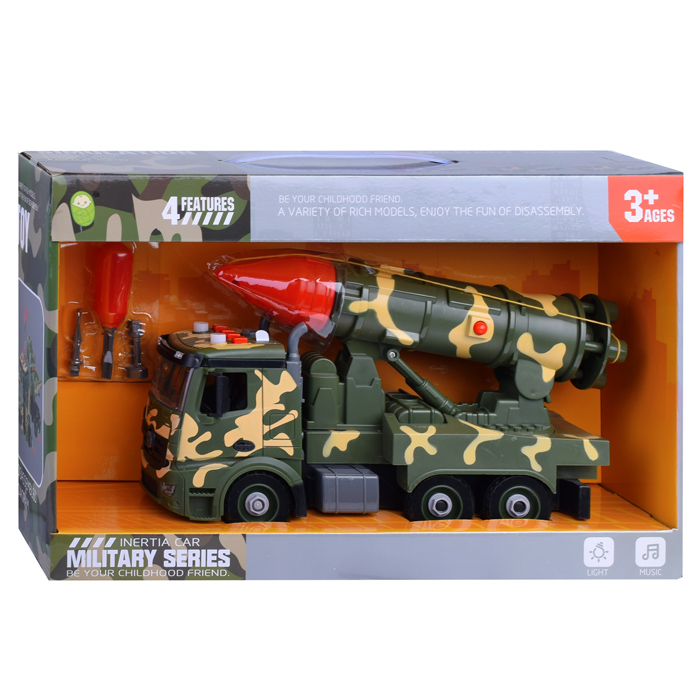 Фото к товару Машина JK2023-12 "Военная" с ракетой, в коробке Машина JK2023-12 "Военная" с ракетой, в коробке