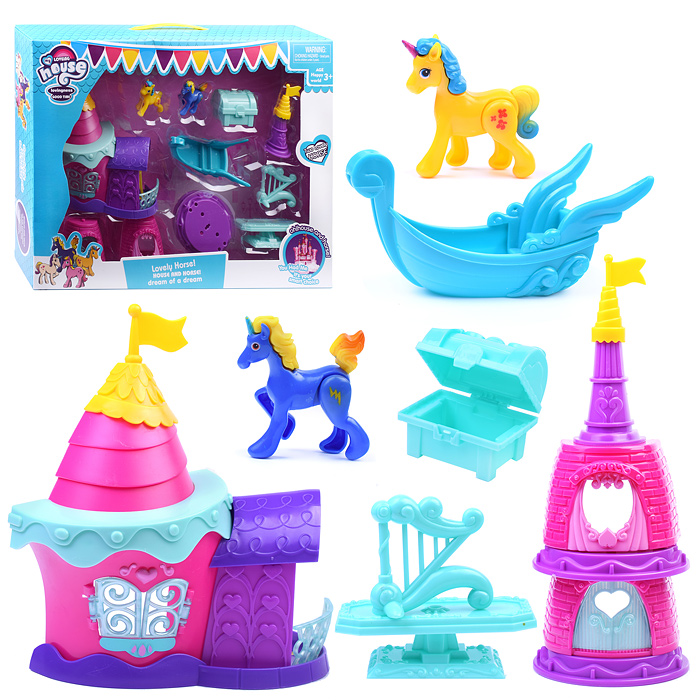 Домик BY1208D-6 "Сказочный мир" с лошадками, в коробке Домик BY1208D-6 "Сказочный мир" с лошадками, в коробке