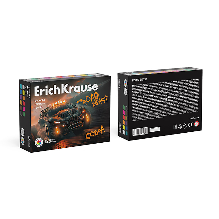 Фото к товару Гуашь "Road Beast" 12 цветов по 20 мл (в коробке 12 шт) Гуашь "Road Beast" 12 цветов по 20 мл (в коробке 12 шт)