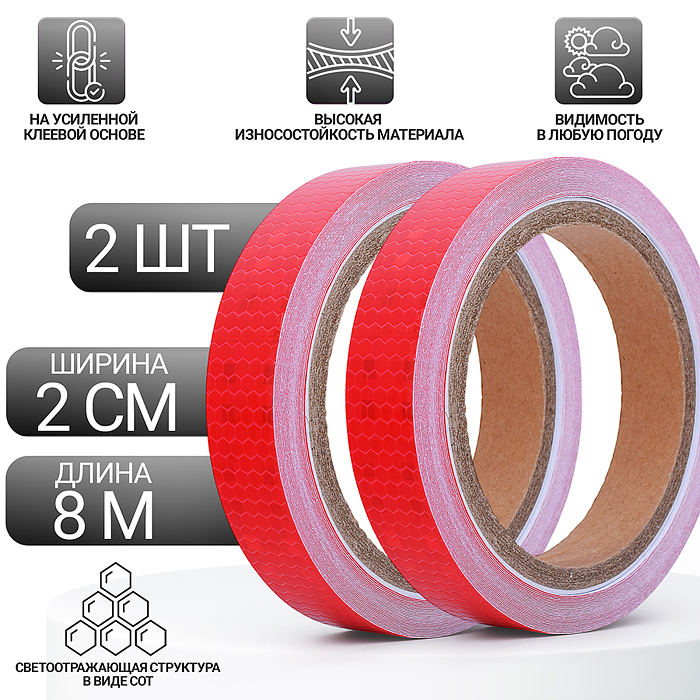 Светоотражающая лента самоклеющаяся 2см*8м Светоотражающая лента самоклеющаяся 2см*8м