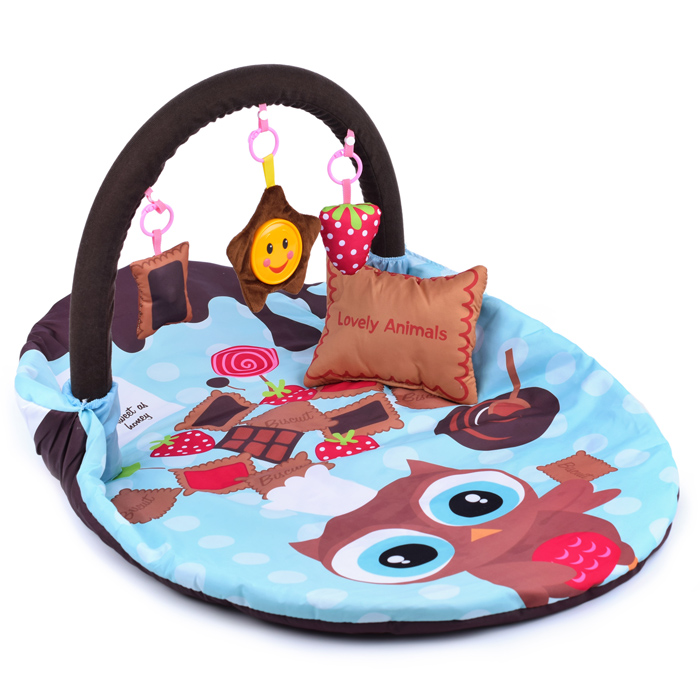 Фото к товару Детский развивающий коврик 66526 "Совенок" с защитной вуалью, со звуком, в коробке Детский развивающий коврик 66526 "Совенок" с защитной вуалью, со звуком, в коробке