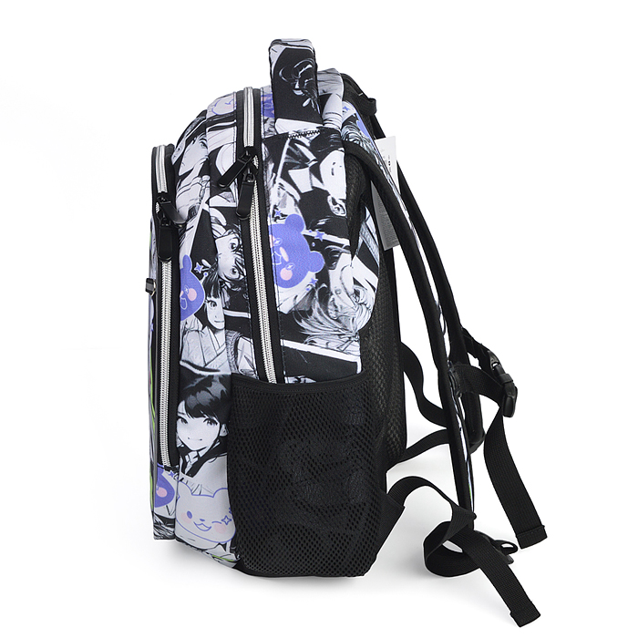 Рюкзак облегченный "Аниме. Smile" с анатомической спинкой, 2 отделения на молнии