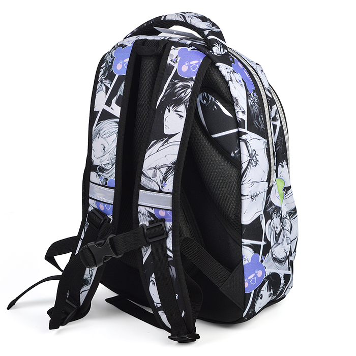 Рюкзак облегченный "Аниме. Smile" с анатомической спинкой, 2 отделения на молнии