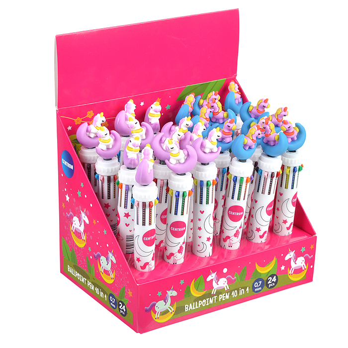 Фото к товару Ручка шариковая автоматическая "FANCY" 10-ти цветная 0,7 мм в дисплее Ручка шариковая автоматическая "FANCY" 10-ти цветная 0,7 мм в дисплее