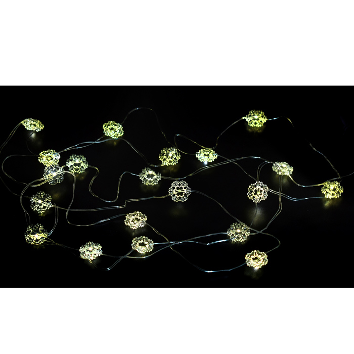 Фото к товару Электрогирлянда "Снежинки" 3 м, 20 ламп, желтая Электрогирлянда "Снежинки" 3 м, 20 ламп, желтая
