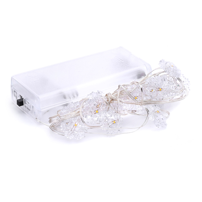 Фото к товару Электрогирлянда "Снежинки" 3 м, 20 ламп, желтая Электрогирлянда "Снежинки" 3 м, 20 ламп, желтая