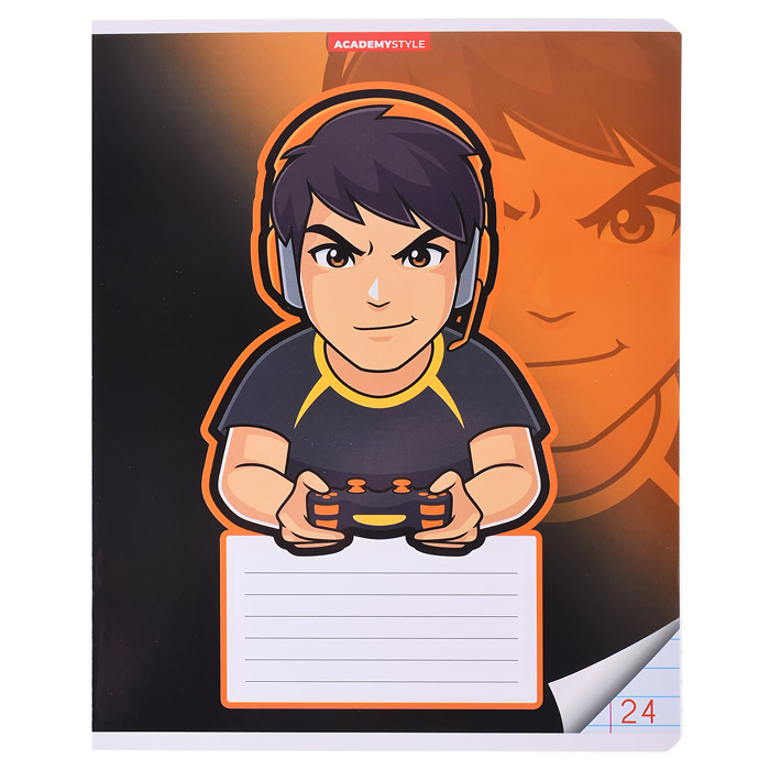 Тетрадь 24л линейка А5 полн УФ лак "Геймер"