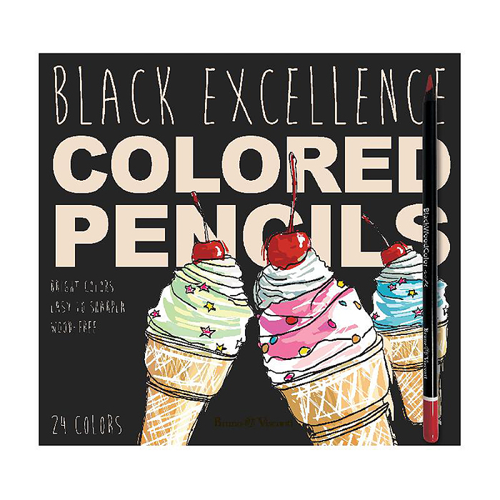 Карандаши цветные пластиковые "Black Excellence" с точилкой, 24 цвета, 4 вида