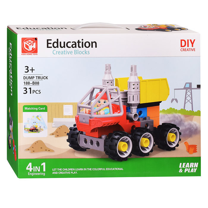 Конструктор 188-B08 "Самосвал" (31 дет.) в коробке Конструктор 188-B08 "Самосвал" (31 дет.) в коробке