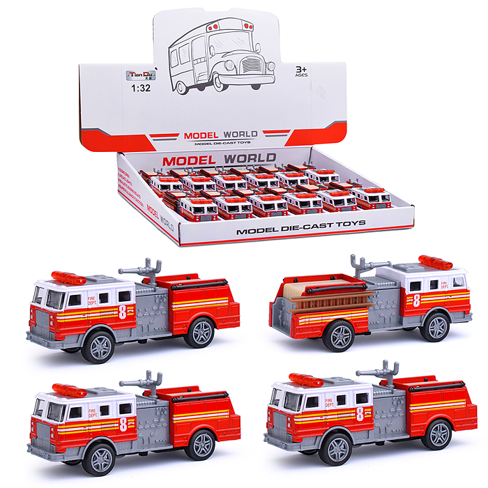 Машина F1126-2M "Пожарная" (металл) на батарейках, в коробке Машина F1126-2M "Пожарная" (металл) на батарейках, в коробке