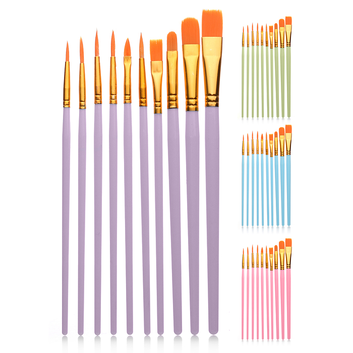 Набор кистей Bi01-032 Нейлон 10 шт (с 1 по 10 номер) Набор кистей Bi01-032 Нейлон 10 шт (с 1 по 10 номер)