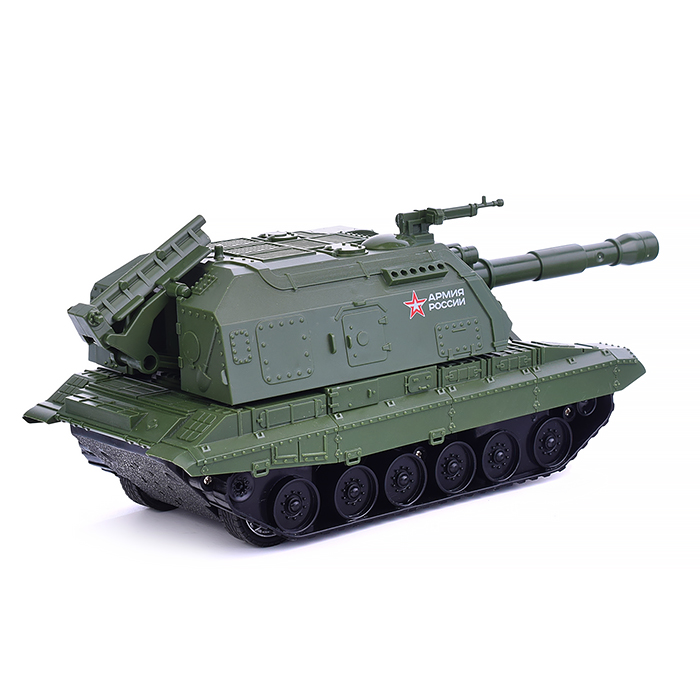 Фото к товару Машина р/у Мста-Гаубица, Армия России 22 см, свет, подвиж. дет., зеленый Машина р/у Мста-Гаубица, Армия России 22 см, свет, подвиж. дет., зеленый