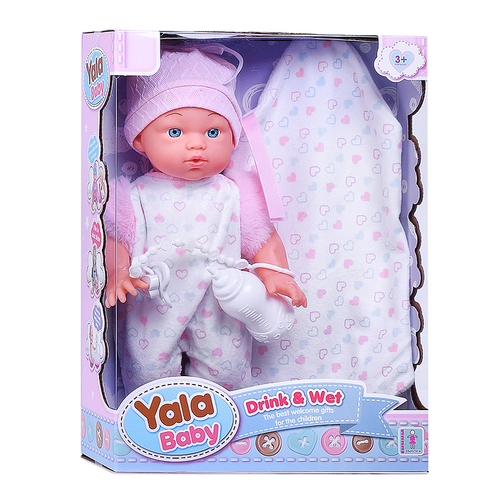 Пупс YL2435B-B "Аврора" с аксессуарами, в коробке