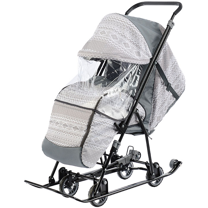 Санки-коляска Снежинка универсал-1 (финляндия серый) Санки-коляска Снежинка универсал-1 (финляндия серый)