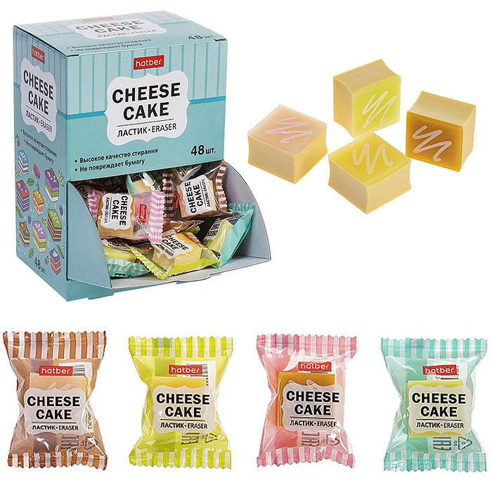 Ластик PVC Cheese cake/Чизкейк 48шт. в картонной дисплей-витрине Ластик PVC Cheese cake/Чизкейк 48шт. в картонной дисплей-витрине