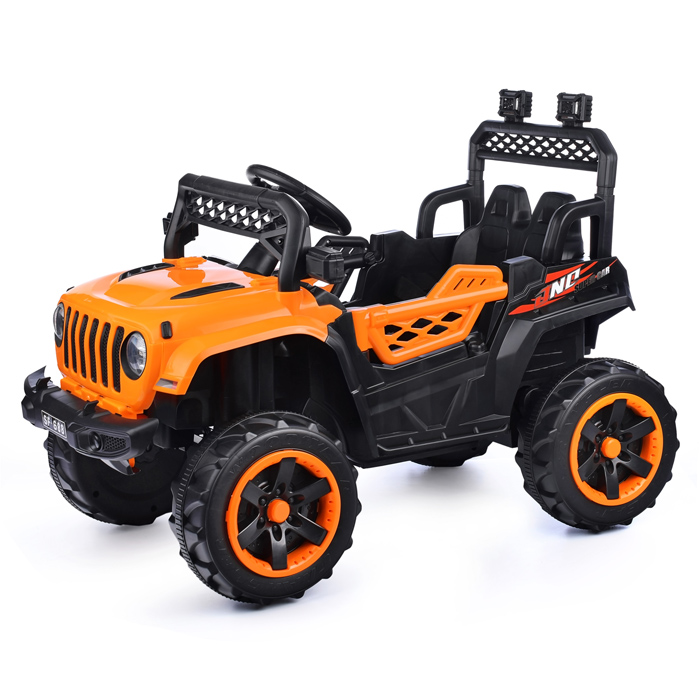 Электромобиль U023393Y "Кросс" на аккумуляторе, с р/у управлением, в коробке (оранжевый)