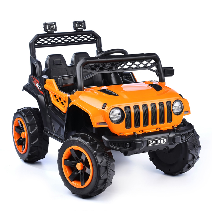 Электромобиль U023393Y "Кросс" на аккумуляторе, с р/у управлением, в коробке (оранжевый)