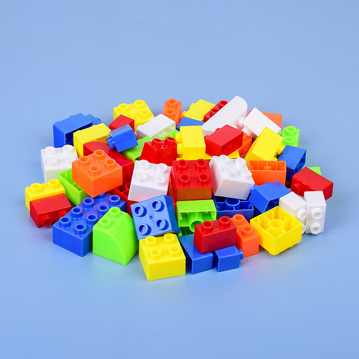 Конструктор 8614-1 блочный  для малышей (65 дет.) в ведерке