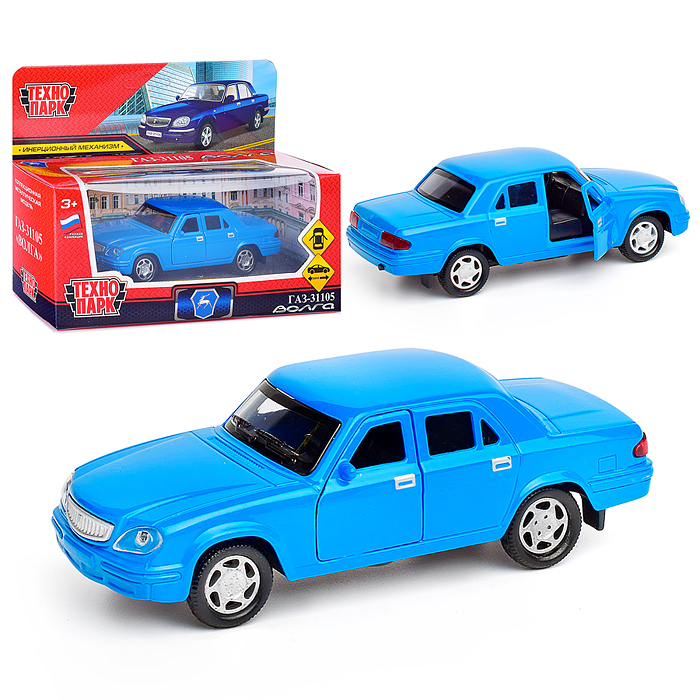 Машина металл ГАЗ -31105 «Волга» 12 см, (двери, багаж, синий)инерц, в коробке Машина металл ГАЗ -31105 «Волга» 12 см, (двери, багаж, синий)инерц, в коробке