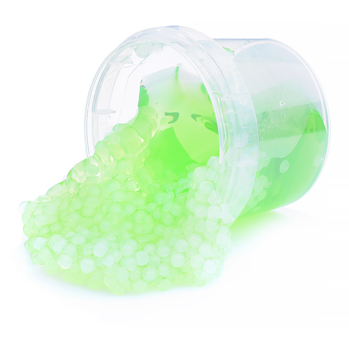 Слайм "Стекло" Smaсk 90 гр, зеленый с шариками