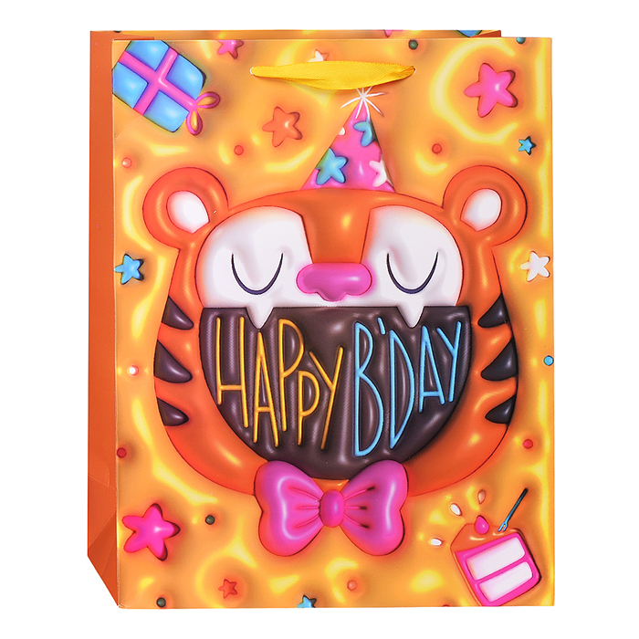 Фото к товару Пакет подарочный 00-6299 "Happy Birthday" 26*32*10,5 см Пакет подарочный 00-6299 "Happy Birthday" 26*32*10,5 см
