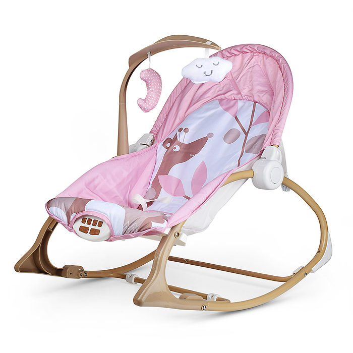 Фото к товару Шезлонг детский 615-2B "Жирафик" розовый, музыка, вибрация, в коробке Шезлонг детский 615-2B "Жирафик" розовый, музыка, вибрация, в коробке