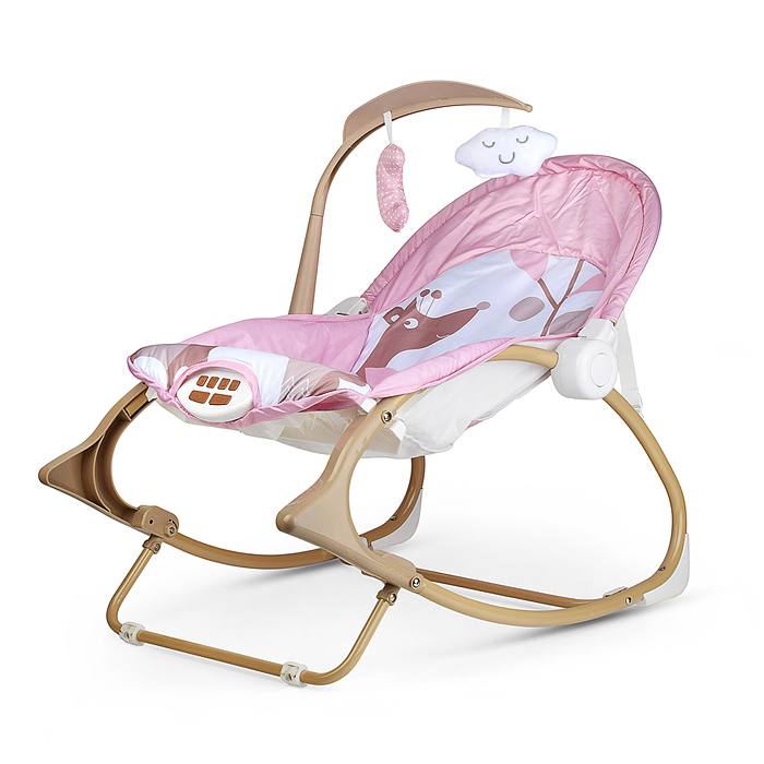 Фото к товару Шезлонг детский 615-2B "Жирафик" розовый, музыка, вибрация, в коробке Шезлонг детский 615-2B "Жирафик" розовый, музыка, вибрация, в коробке