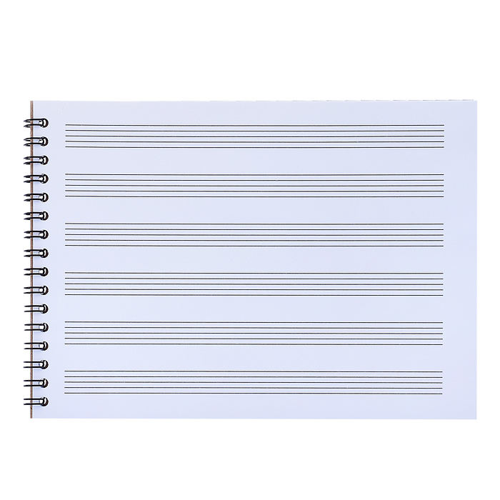 Тетрадь для нот на спирали Music Legend, А5, 24 листа, горизонатальная ориентация