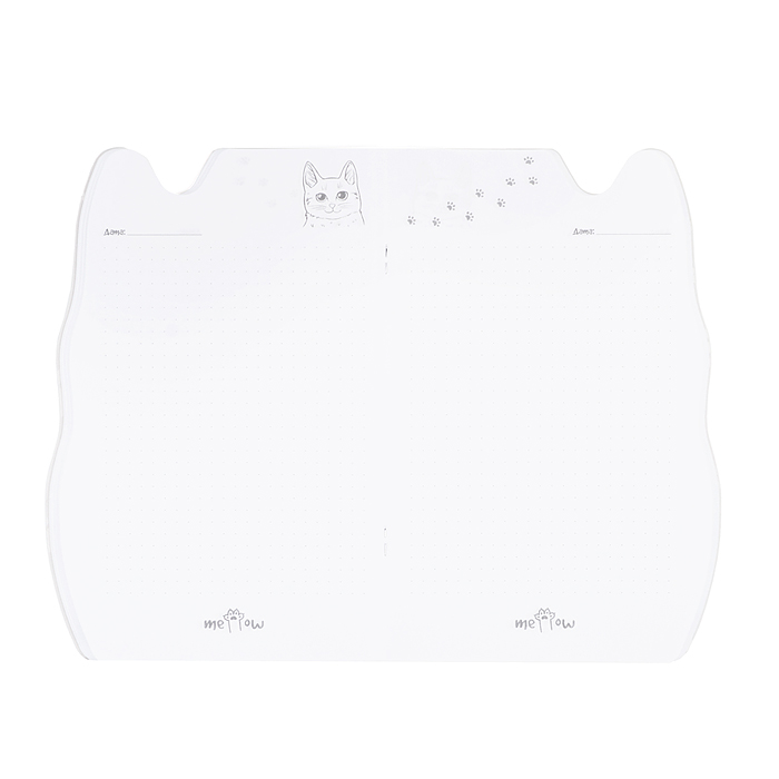 Записная книжка с вырубкой "Бенгальский кот" (140х215мм, 48л, Софт тач с выб.УФ-лаком)