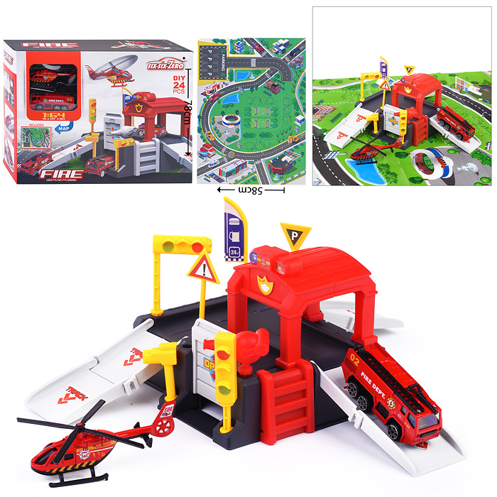 Парковка 660-S06 "Пожарная" в коробке Парковка 660-S06 "Пожарная" в коробке