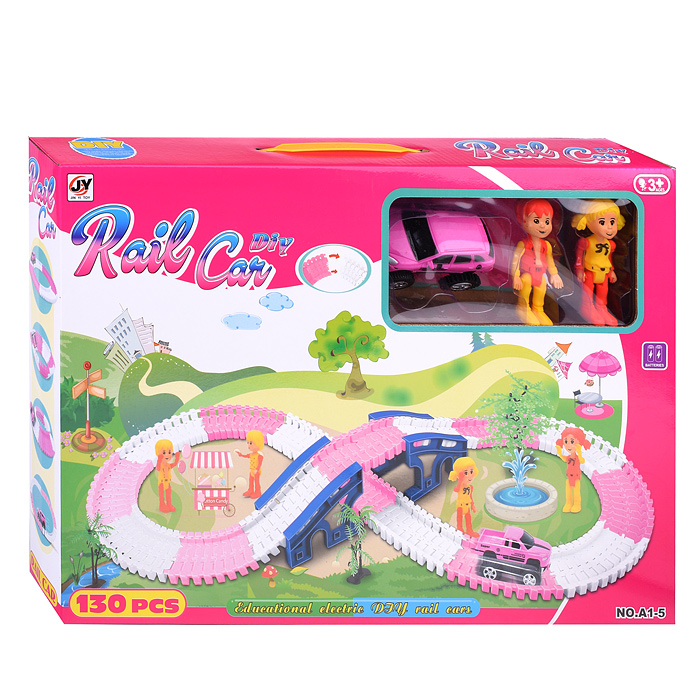 Фото к товару Автотрек гибкий A1-5 "Rail car" (130 дет.) в коробке Автотрек гибкий A1-5 "Rail car" (130 дет.) в коробке