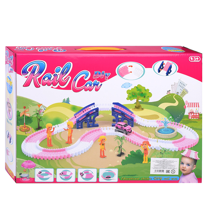 Фото к товару Автотрек гибкий A1-5 "Rail car" (130 дет.) в коробке Автотрек гибкий A1-5 "Rail car" (130 дет.) в коробке