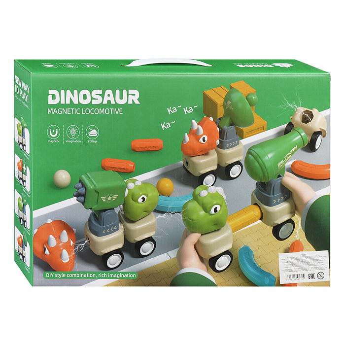 Фото к товару Конструктор магнитный 158-35J "Динозавры" Военные машины, 105 дет., в коробке Конструктор магнитный 158-35J "Динозавры" Военные машины, 105 дет., в коробке