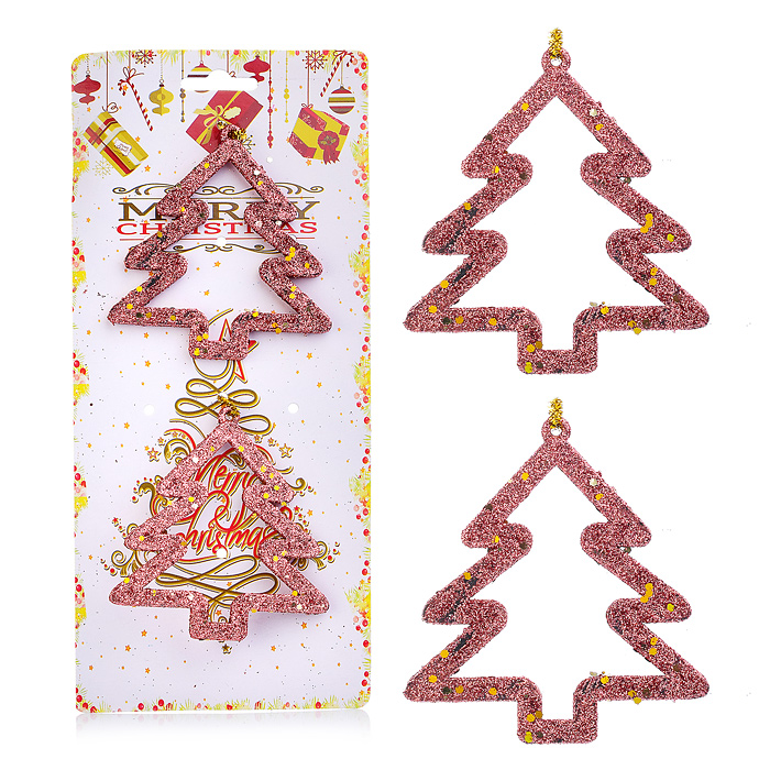 Набор новогодних украшений S0993 "Елочки" (2шт.) Набор новогодних украшений S0993 "Елочки" (2шт.)