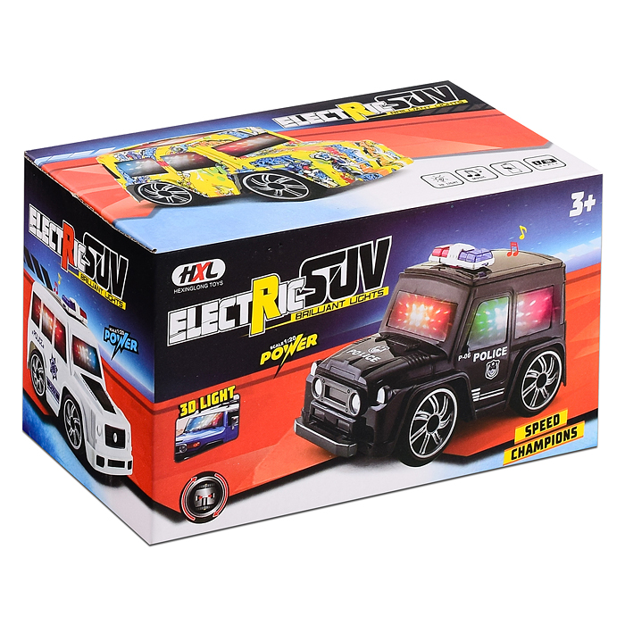 Фото к товару Машина 12025-4 "Полиция" на батарейках, синяя/желтая, в ассортименте, в коробке Машина 12025-4 "Полиция" на батарейках, синяя/желтая, в ассортименте, в коробке