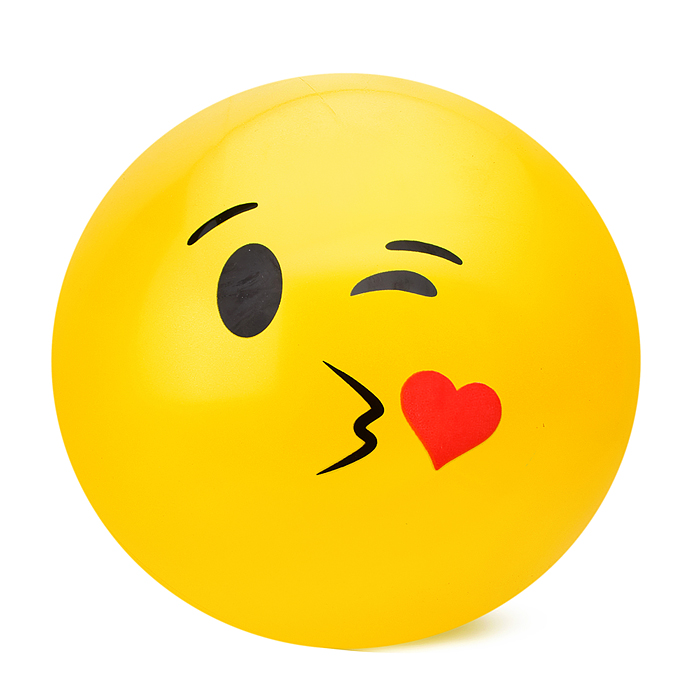 Мяч надувной PVC 00-3953 "Смайлик" 22,5 см., 60 гр. (цвет микс)
