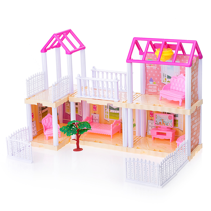 Фото к товару Дом для кукол 666-5P-6 "Вилла мечты" на батарейках, в коробке Дом для кукол 666-5P-6 "Вилла мечты" на батарейках, в коробке