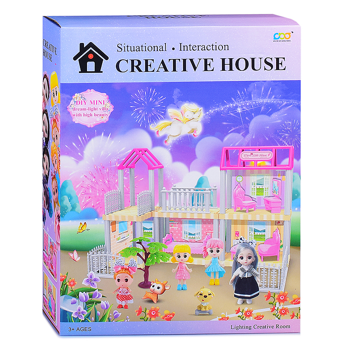 Фото к товару Дом для кукол 666-5P-6 "Вилла мечты" на батарейках, в коробке Дом для кукол 666-5P-6 "Вилла мечты" на батарейках, в коробке