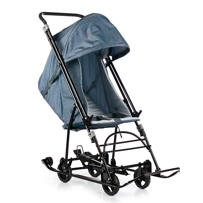 Фото к товару Санки-коляска Снежинка универсал-1 (лен серо-зеленый) Санки-коляска Снежинка универсал-1 (лен серо-зеленый)