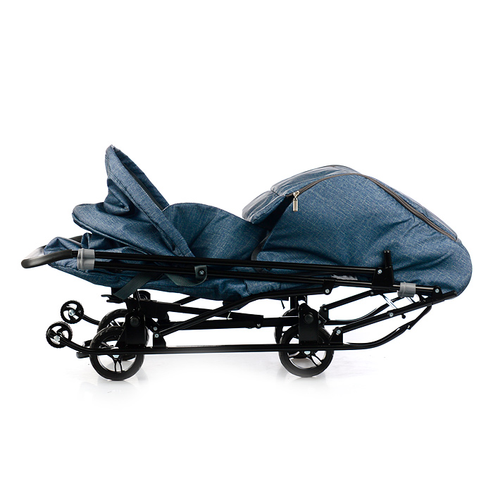 Фото к товару Санки-коляска Снежинка универсал-1 (лен серо-зеленый) Санки-коляска Снежинка универсал-1 (лен серо-зеленый)