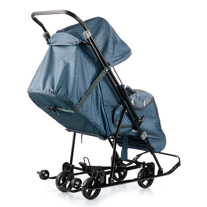 Фото к товару Санки-коляска Снежинка универсал-1 (лен серо-зеленый) Санки-коляска Снежинка универсал-1 (лен серо-зеленый)