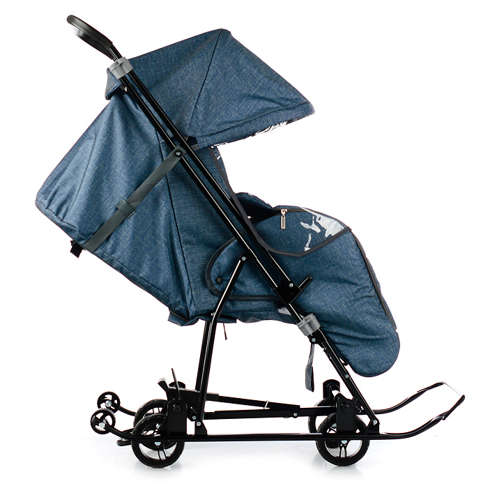 Фото к товару Санки-коляска Снежинка универсал-1 (лен серо-зеленый) Санки-коляска Снежинка универсал-1 (лен серо-зеленый)