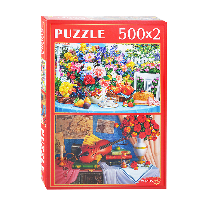 Наборы пазлов 2в1 (500+500) "Цветочные натюрморты" Наборы пазлов 2в1 (500+500) "Цветочные натюрморты"
