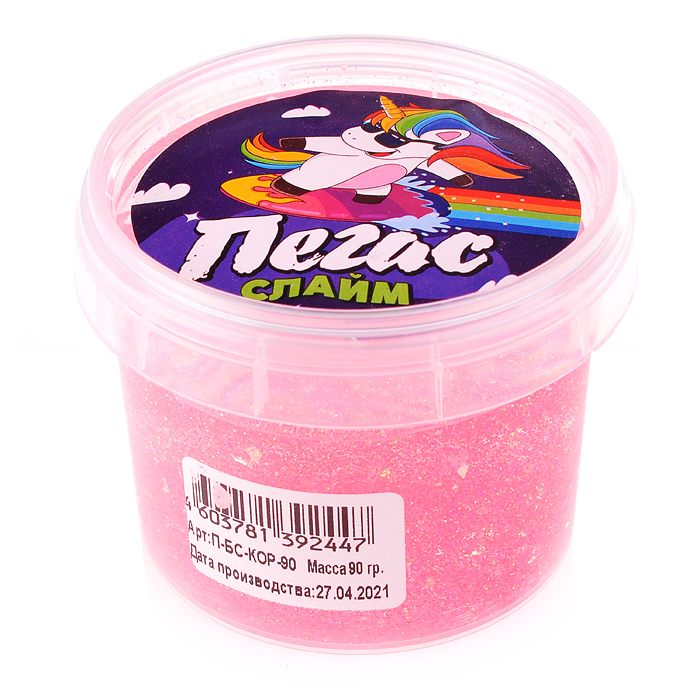 Слайм Пегас, 90 гр. битое стекло, красный 