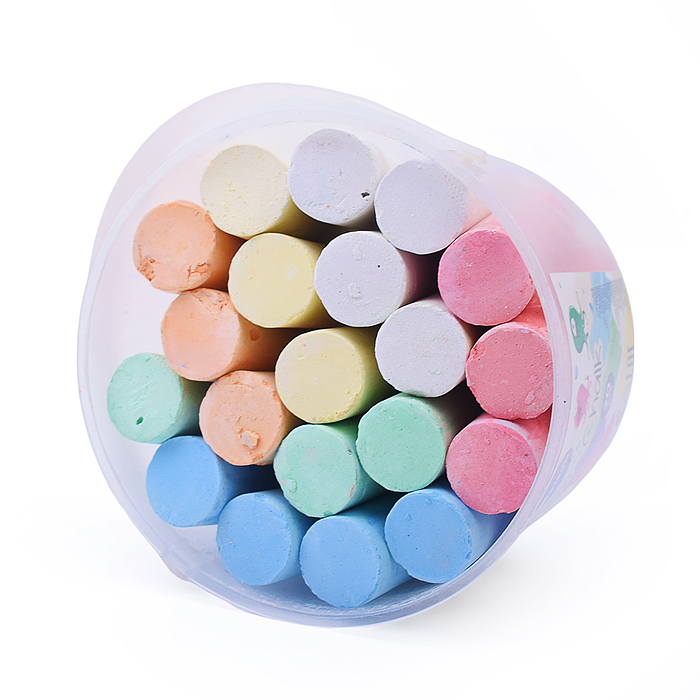 Фото к товару Мел цветной 20 шт. JUMBO, для асфальта длина 105мм, диам. 25 мм в пластиковом ведре Мел цветной 20 шт. JUMBO, для асфальта длина 105мм, диам. 25 мм в пластиковом ведре