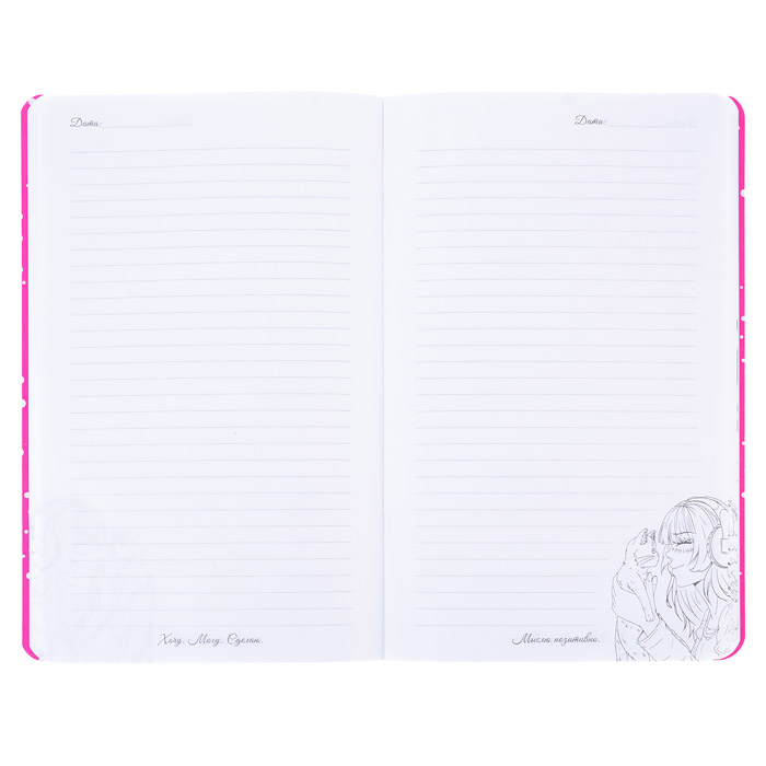 Фото к товару Записная книжка для девочек "Анимэ-1" (130х210мм, 56л,крепление-скрепка,обложка-Софт тач с выб Записная книжка для девочек "Анимэ-1" (130х210мм, 56л,крепление-скрепка,обложка-Софт тач с выб