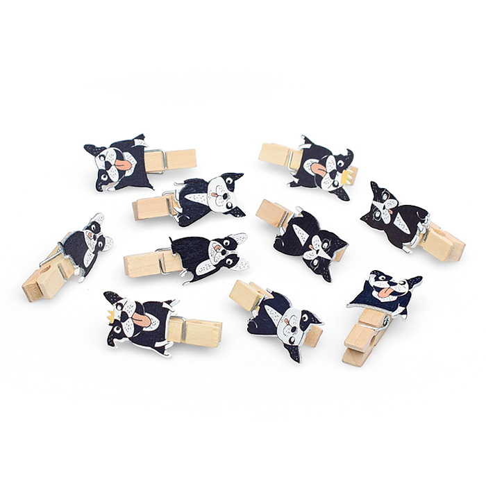 Фото к товару Набор прищепок декоративных деревянных "Бульдог 10 шт " 3.5*0,7 *2.5см. Набор прищепок декоративных деревянных "Бульдог 10 шт " 3.5*0,7 *2.5см.