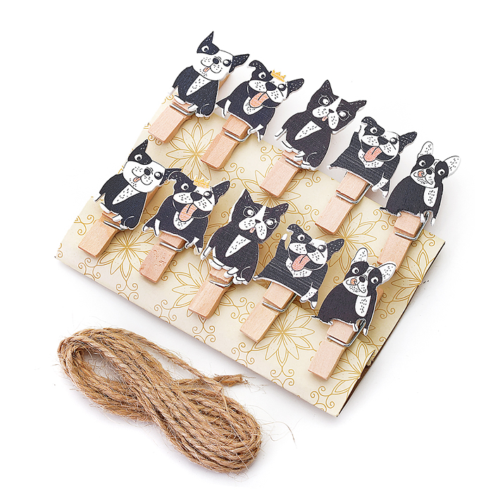 Фото к товару Набор прищепок декоративных деревянных "Бульдог 10 шт " 3.5*0,7 *2.5см. Набор прищепок декоративных деревянных "Бульдог 10 шт " 3.5*0,7 *2.5см.