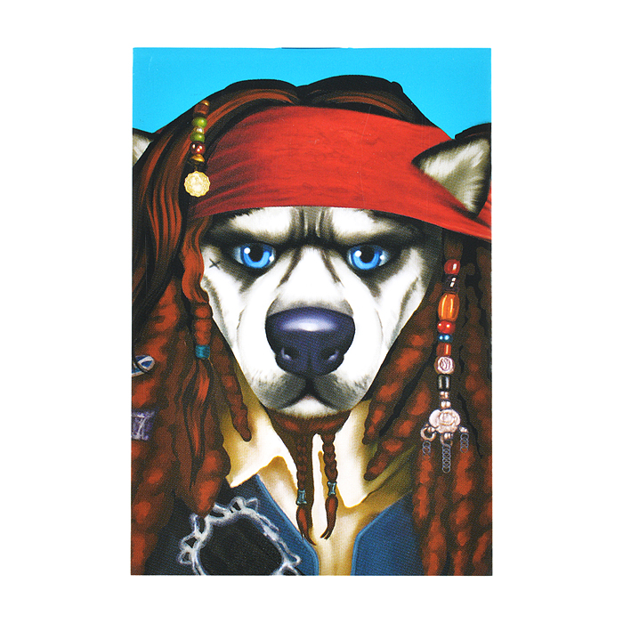 Блокнот 40л. Пес-Пират, формат А7, размер 65*98 мм, клетка, на скрепке, блок-офсет, целлю Блокнот 40л. Пес-Пират, формат А7, размер 65*98 мм, клетка, на скрепке, блок-офсет, целлю