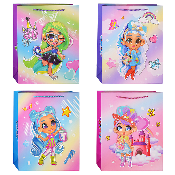 Пакет подарочный 00-4279 "Куколка" 26x10x32 см, 3D Пакет подарочный 00-4279 "Куколка" 26x10x32 см, 3D